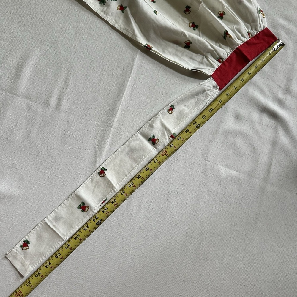 Vtg MCM Christmas Half Apron 1950s Holly Berry Festive Bells 21.5" Long Pockets - Picture 12 of 12